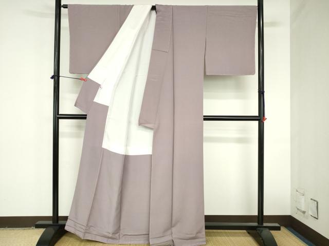 平和屋着物●上質な色無地　霞地紋　紅藤色　正絹　逸品　未使用　DABH0877op