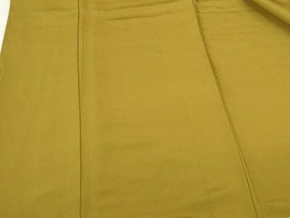 平和屋着物●上質な色無地　山吹茶色　ロング丈　正絹　逸品　未使用　DABH0879op