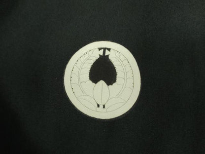 平和屋着物●男性　黒紋付　正絹　逸品　DABH0883op
