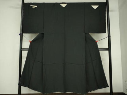 平和屋着物●男性　黒紋付　正絹　逸品　未使用　DABH0884op