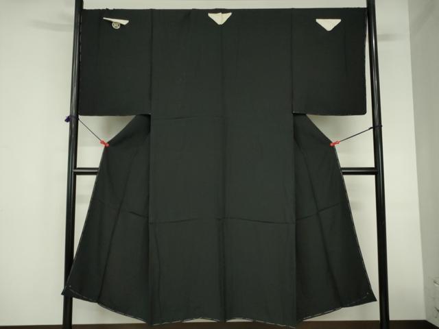 平和屋着物●男性　黒紋付　正絹　逸品　未使用　DABH0884op