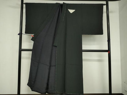 平和屋着物●男性　黒紋付　正絹　逸品　未使用　DABH0884op