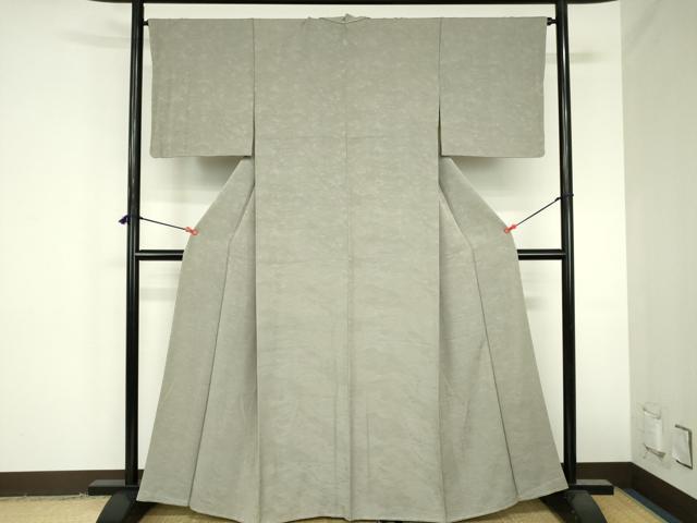 平和屋着物●上質な色無地　流水地紋　青白橡色　小田急百貨店扱い　正絹　逸品　未使用　DABH0885op