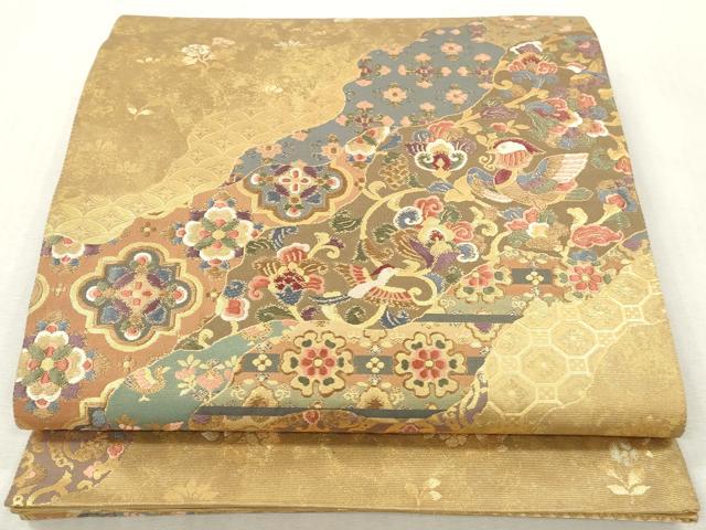 平和屋本店▼六通柄袋帯　唐織　名物裂類集　本金箔　正絹　逸品　DABH0886op