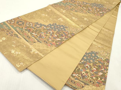平和屋本店▼六通柄袋帯　唐織　名物裂類集　本金箔　正絹　逸品　DABH0886op