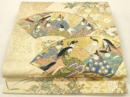 平和屋本店▼六通柄袋帯　歌仙の宴　本金引箔　正絹　逸品　DABH0896op