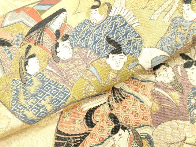 平和屋本店▼六通柄袋帯　歌仙の宴　本金引箔　正絹　逸品　DABH0896op