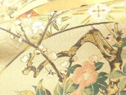 平和屋本店▼六通柄袋帯　歌仙の宴　本金引箔　正絹　逸品　DABH0896op