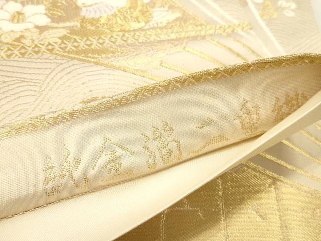 平和屋本店▼六通柄袋帯　御所解扇　純金箔二重織　正絹　逸品　DABH0897op
