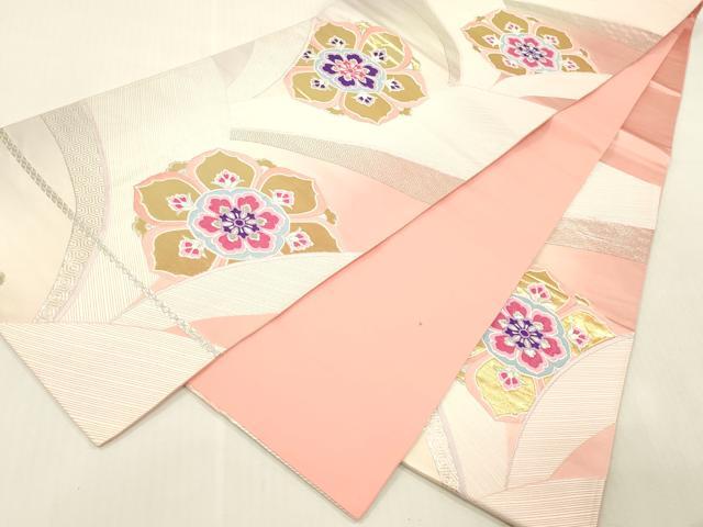 平和屋本店▼六通柄袋帯　唐織　正倉院花文　24K金箔二重織　正絹　逸品　DABH0899op