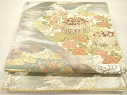 平和屋本店▼六通柄袋帯　日吉山王祭　純金二重引箔織　正絹　逸品　DABH0901op