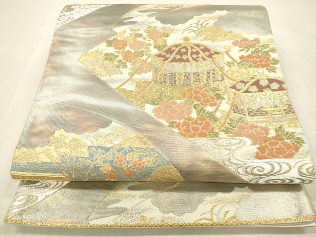 平和屋本店▼六通柄袋帯　日吉山王祭　純金二重引箔織　正絹　逸品　DABH0901op