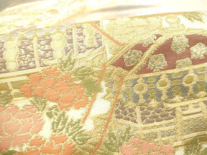 平和屋本店▼六通柄袋帯　日吉山王祭　純金二重引箔織　正絹　逸品　DABH0901op