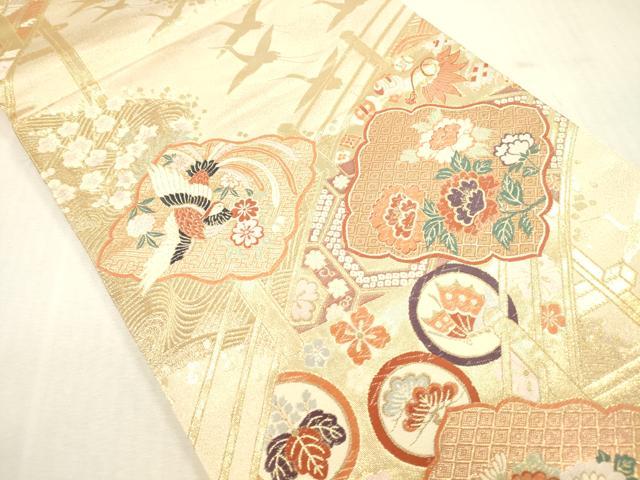 平和屋本店▼六通柄袋帯　唐織　宴舞　鳳凰花文　本金箔九百錦　正絹　逸品　DABH0908op