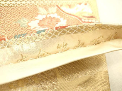 平和屋本店▼六通柄袋帯　唐織　宴舞　鳳凰花文　本金箔九百錦　正絹　逸品　DABH0908op