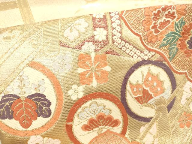 平和屋本店▼六通柄袋帯　唐織　宴舞　鳳凰花文　本金箔九百錦　正絹　逸品　DABH0908op