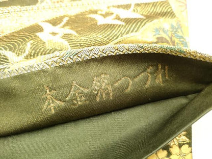 平和屋本店▼六通柄袋帯　唐織　琳派瑞祥錦　本金箔つづれ　正絹　逸品　DABH0909op