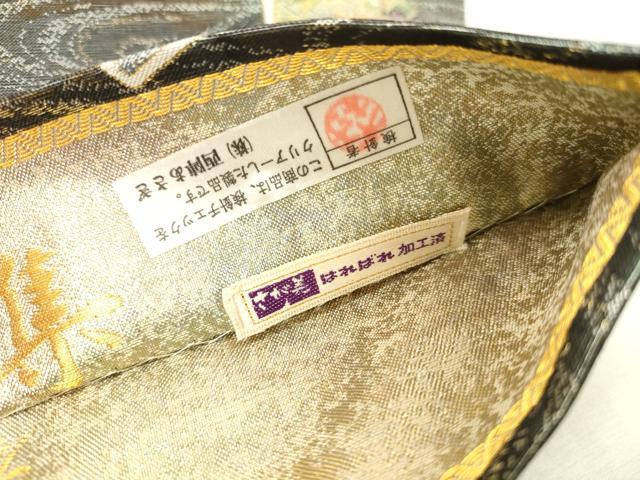 平和屋本店▼極上　西陣あさぎ　丸帯　日本絵画全集　壱阡八百口織　プラチナ本金箔　さが美扱い　正絹　逸品　DABH0939op