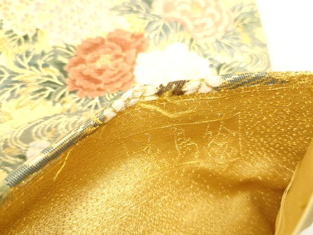 平和屋本店▼六通柄袋帯　唐織　花鳥絵　本金二丁箔　正絹　逸品　DABH0946op