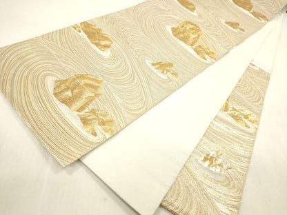 平和屋本店▼六通柄袋帯　枯山水　本金箔　正絹　逸品　DABH0947op