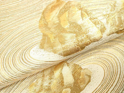 平和屋本店▼六通柄袋帯　枯山水　本金箔　正絹　逸品　DABH0947op