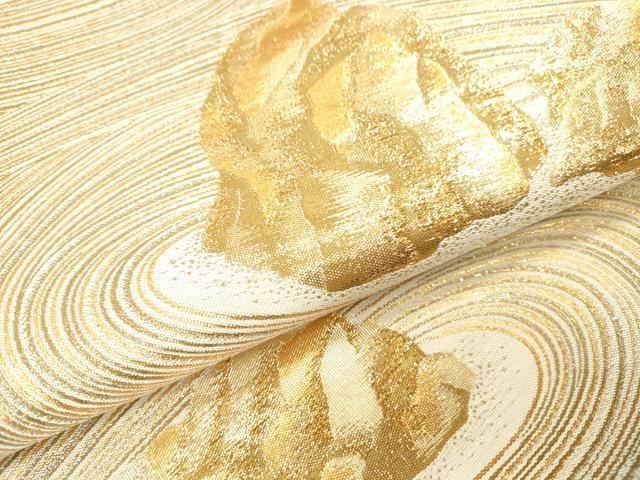 平和屋本店▼六通柄袋帯　枯山水　本金箔　正絹　逸品　DABH0947op