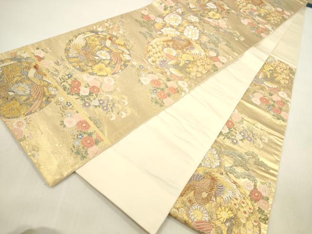 平和屋本店▼六通柄袋帯　唐織　麗姿芳薫丸文　本金箔　正絹　逸品　DABH0951op