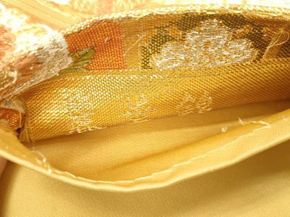 平和屋本店▼六通柄袋帯　唐織　麗華錦　鳳凰舞蝶花文　本金箔　正絹　逸品　DABH0954op