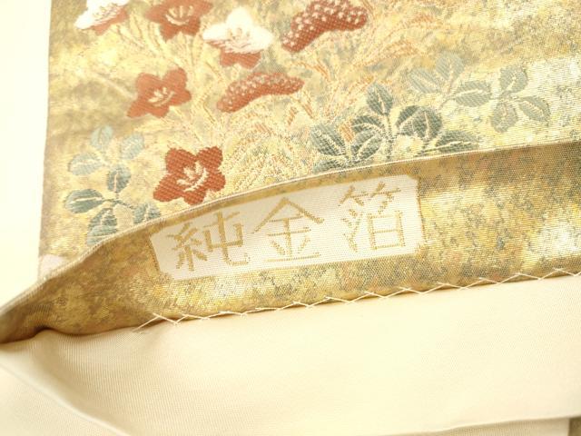 平和屋本店▼六通柄袋帯　京洛百景図　純金箔　正絹　逸品　DABH0959op