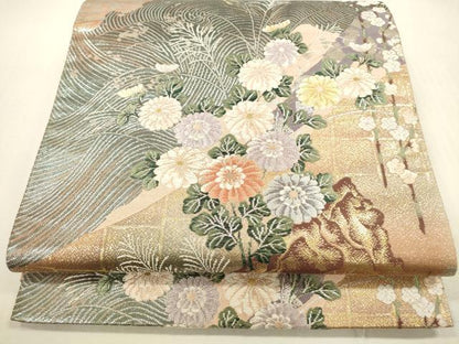 平和屋本店▼六通柄袋帯　唐織　九百織京百景　本金箔　正絹　逸品　DABH0962op