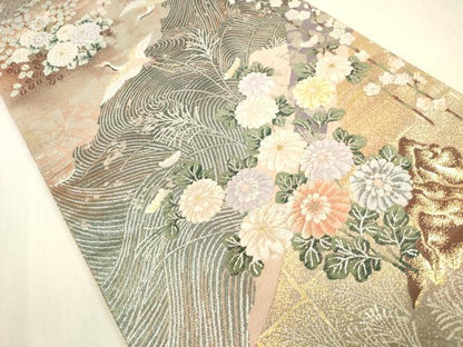平和屋本店▼六通柄袋帯　唐織　九百織京百景　本金箔　正絹　逸品　DABH0962op