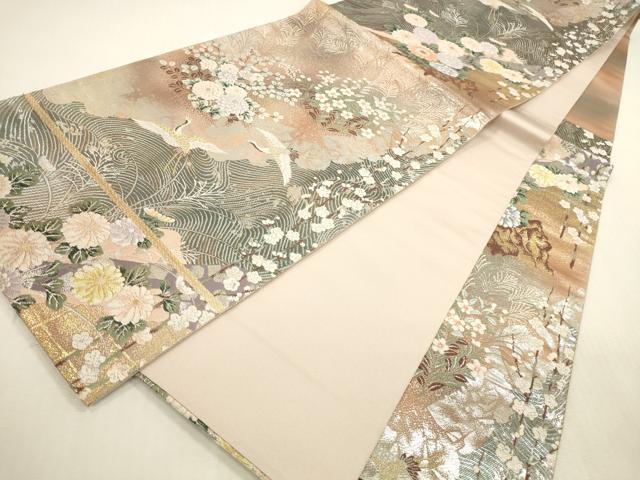 平和屋本店▼六通柄袋帯　唐織　九百織京百景　本金箔　正絹　逸品　DABH0962op