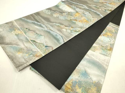 平和屋本店▼六通柄袋帯　小京都　白川郷　本金箔入　引箔　正絹　逸品　DABH0963op