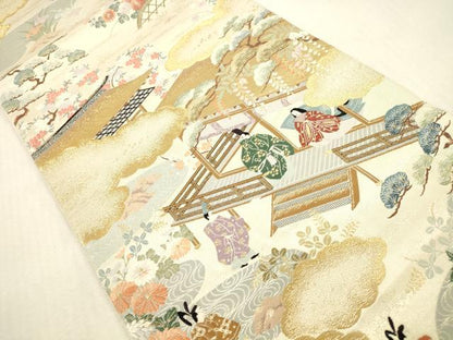 平和屋本店▼六通柄袋帯　唐織　六歌仙絵文　九百錦　本金入　正絹　逸品　DABH0964op