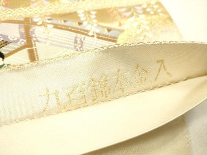 平和屋本店▼六通柄袋帯　唐織　六歌仙絵文　九百錦　本金入　正絹　逸品　DABH0964op