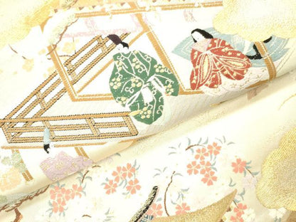 平和屋本店▼六通柄袋帯　唐織　六歌仙絵文　九百錦　本金入　正絹　逸品　DABH0964op