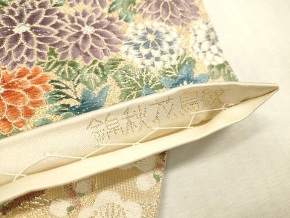 平和屋本店▼六通柄袋帯　唐織　錦秋花鳥紋　九百錦純金箔24K　正絹　逸品　DABH0972op