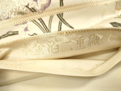 平和屋本店▼六通柄袋帯　唐織　九百錦　雪輪花文　本金箔二重織　正絹　逸品　DABH0974op