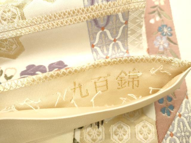 平和屋本店▼六通柄袋帯　唐織　九百錦　雪輪花文　本金箔二重織　正絹　逸品　DABH0974op