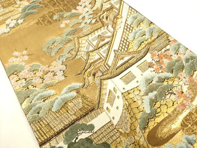 平和屋本店▼六通柄袋帯　唐織　加賀百萬石　本金箔　正絹　逸品　DABH0978op