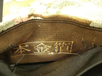 平和屋本店▼六通柄袋帯　唐織　加賀百萬石　本金箔　正絹　逸品　DABH0978op