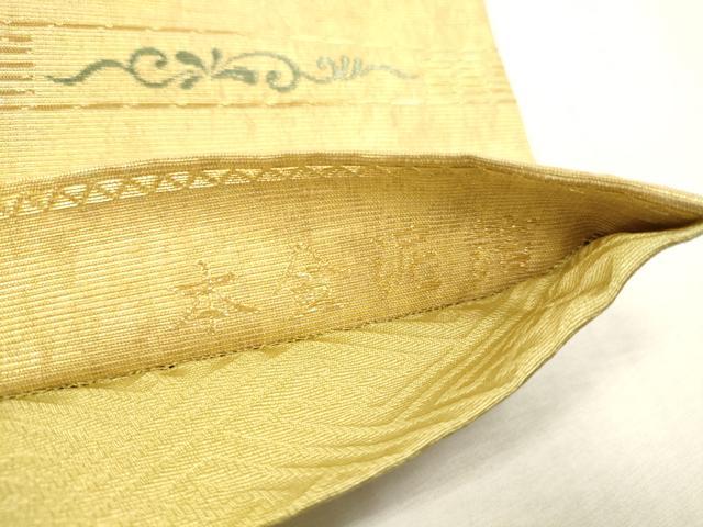平和屋本店●六通柄袋帯　唐織　若松段紋　本金泥箔　正絹　逸品　DABH0980op