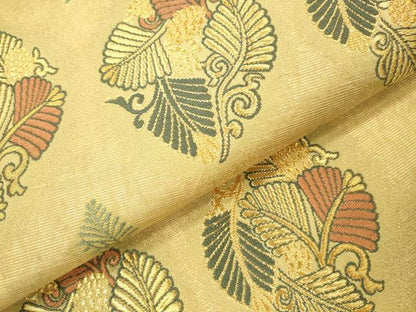 平和屋本店●六通柄袋帯　唐織　若松段紋　本金泥箔　正絹　逸品　DABH0980op