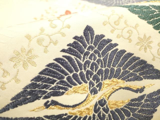 平和屋本店▼六通柄袋帯　唐織　加良織錦　双鶴菱　本金箔　正絹　逸品　DABH0983op