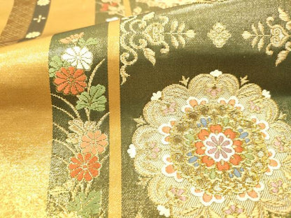 平和屋本店▼六通柄袋帯　唐織　源氏香鳳凰華紋　本金箔　正絹　逸品　DABH0986op