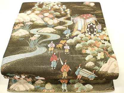 平和屋本店▼六通柄袋帯　唐織　京洛葵祭文　九百錦本金入　正絹　逸品　DABH0998op