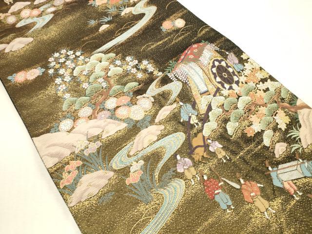 平和屋本店▼六通柄袋帯　唐織　京洛葵祭文　九百錦本金入　正絹　逸品　DABH0998op