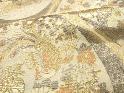 平和屋本店▼六通柄袋帯　蜀江花鳥文　純金二重引箔織　正絹　逸品　DABH1000op