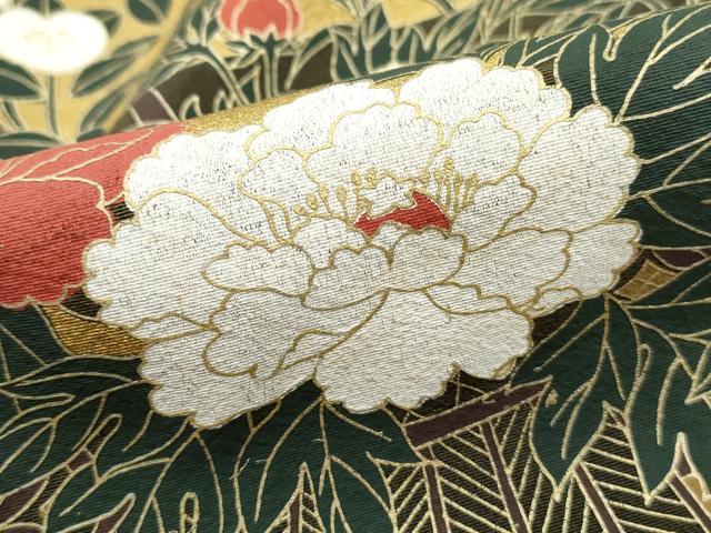 平和屋着物■豪華黒留袖　漆原勲　エ霞花車文　金彩　正絹　逸品　DABH1001qa