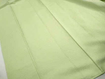 平和屋着物■上質な色無地　霞地紋　若菜色　正絹　逸品　DABH1002qa